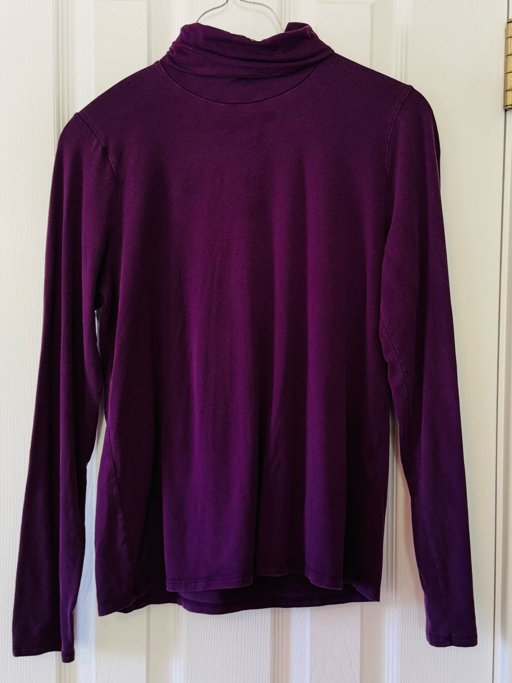 Eileen Fisher Jewel Tone Purple Tencel Lyocell Ruched Mock Neck Top Size Small